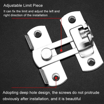 Barn Door Lock Hook Stainless Steel For Everyday Home Use low-profile brushed one-piece latch for pantry closet room divider, reversible left-right installation