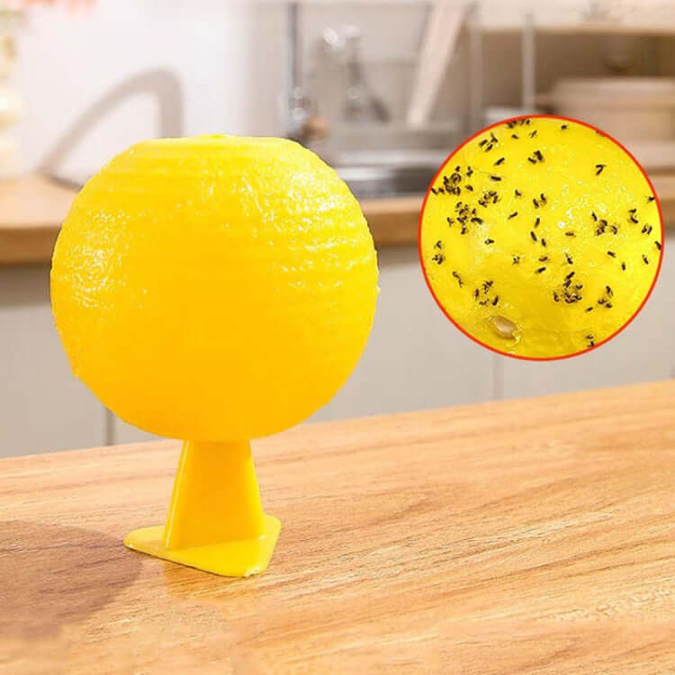 Indoor 8cm Sticky Fruit Fly Traps - Non-Toxic Insect Catching Balls