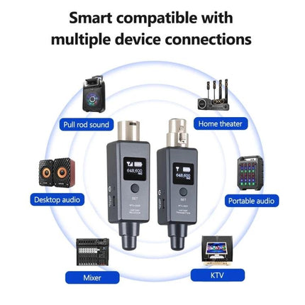 Essential Microphone for Everyday Gatherings and Events wireless mic system with LED screen, dual transmitters and multi-device compatibility
