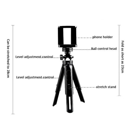 Compact Tripod for Stable Phone Shots in Daily Activities – compact phone tripod with ball head, level adjustment, foldable to 23cm, extends to 28cm