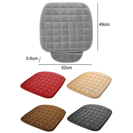 Car Winter Backless Plush Non-Slip Seat Cushion Beige - 52x49cm quilted velvet car seat pad with anti-slip rubber base and storage bag