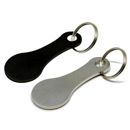Metal Key Ring Cart Token Silver For Everyday Shopping - silver aluminum cart token keyring, compact 5.5x2.3cm, lightweight reusable shopping cart coin