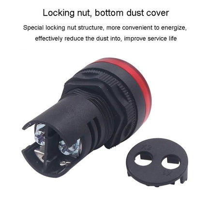 CHINT LED Signal Light for Machinery Status Indication red LED indicator with locking nut and bottom dust cover, industrial panel mount
