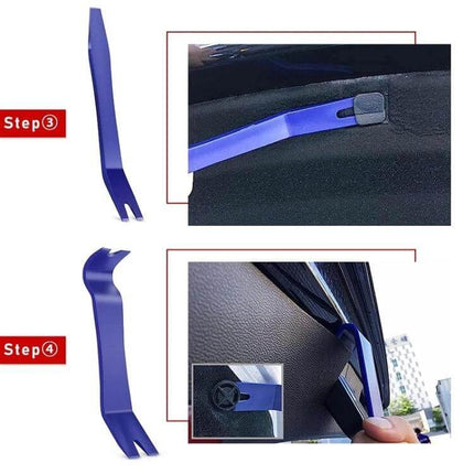 Practical 5-Piece Kit for Car Audio Panel Removal and Vehicle Trimming Tools - blue trim pry tool removing interior panels without damage