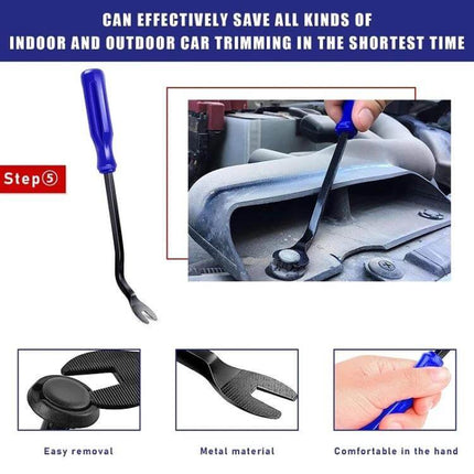 Practical 5-Piece Kit for Car Audio Panel Removal and Vehicle Trimming Tools blue plastic-handled trim removal fork tool for easy damage-free removal