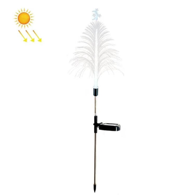 Christmas Tree Solar Light Star Moon Lamp For Outdoor Decor - 79cm stakeable solar tree light with rotatable panel and glowing star moon topper
