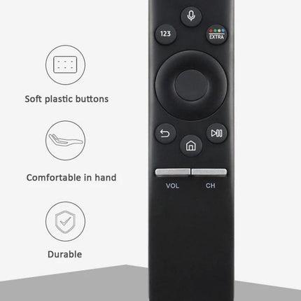 Replacement Voice Remote for Samsung 4K Smart Televisions - durable ABS with silicone buttons, comfortable grip and easy voice control for smart TV navigation
