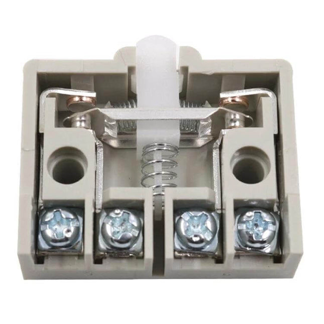 Self Resetting Micro Travel Switch for Foot Switches compact travel switch for foot-pedal controls, durable small form factor, terminal screws visible