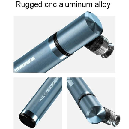 ENLEE Portable Bicycle Hand Pump for Schrader and Presta Valves compact CNC aluminum alloy pump with slip‑free grip and dual Schrader/Presta conversion