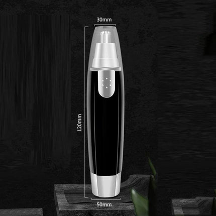 Electrical Nose Hair Trimmer Battery Powered for Easy Grooming - compact 120×50×30mm black trimmer with 360° rotating blade, battery powered, travel-friendly