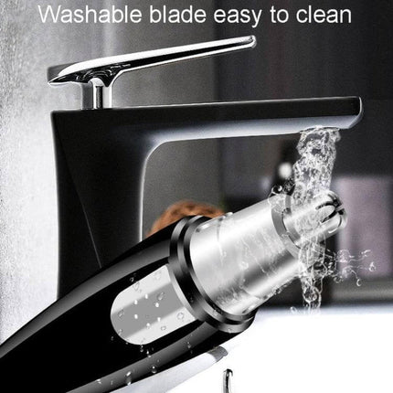 Electrical Nose Hair Trimmer Battery Powered for Easy Grooming - compact washable 360-degree rotating blade under faucet for easy cleaning