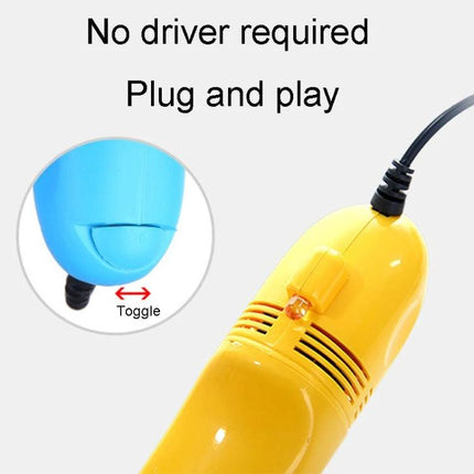 Portable USB-Powered Keyboard Cleaning Brush for Dust Removal - yellow plug-and-play USB mini keyboard vacuum, no driver required