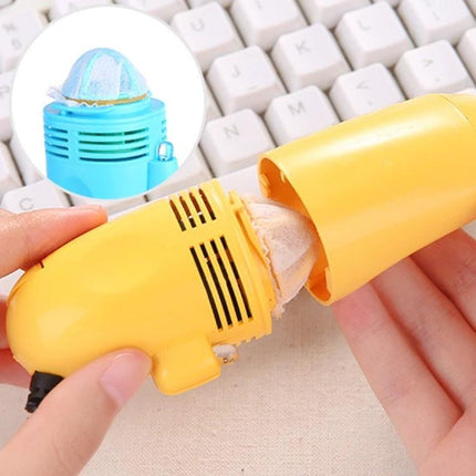 Portable USB-Powered Keyboard Cleaning Brush for Dust Removal - compact yellow USB keyboard dust remover for office and gaming