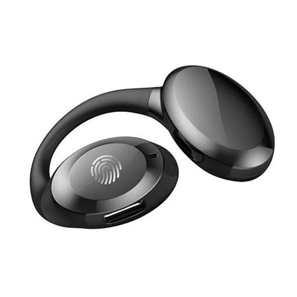Ear Hook Wireless Earphones With Secure Fit For Running Commute black waterproof touch-control sports earbuds