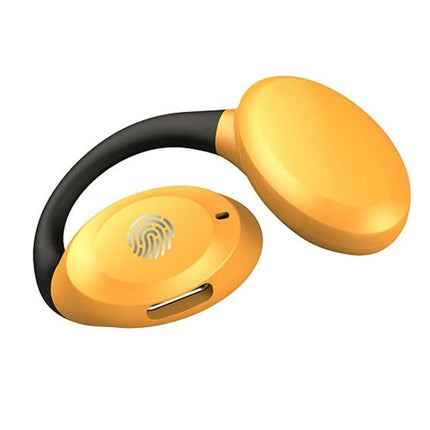 Ear Hook Wireless Earphones With Secure Fit For Running Commute bright yellow ear-hook earbuds with touch controls and IPX5
