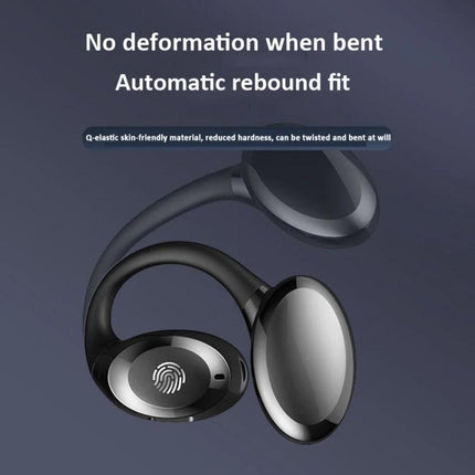 Ear Hook Wireless Earphones With Secure Fit For Running Commute showing flexible bendable waterproof design