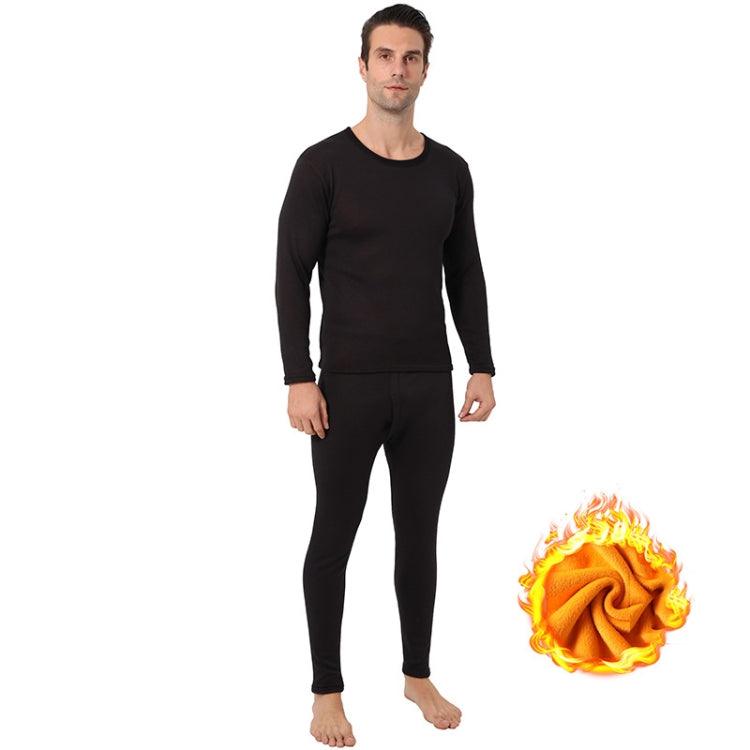 Luxurious Gold Velvet Thermal Base Layer Set for Ultimate Cold Protection L Male Black