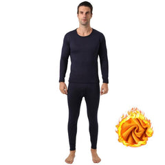 Luxurious Gold Velvet Thermal Base Layer Set for Ultimate Cold Protection L Male Navy Blue