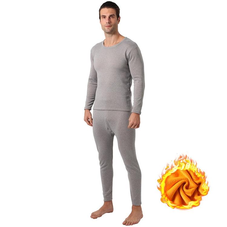 Luxurious Gold Velvet Thermal Base Layer Set for Ultimate Cold Protection L Male Light Gray