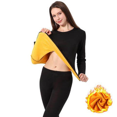 Luxurious Gold Velvet Thermal Base Layer Set for Ultimate Cold Protection XL Female Black