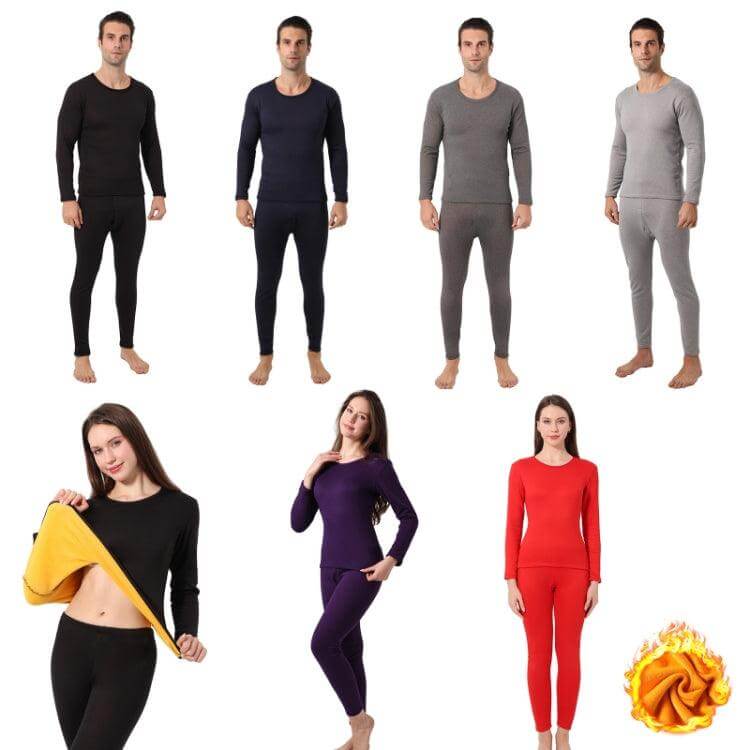 Luxurious Gold Velvet Thermal Base Layer Set for Ultimate Cold Protection