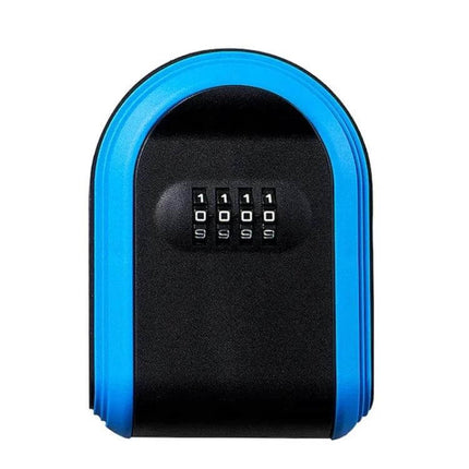 Durable Plastic Key Box with Password Lock for Secure Storage, compact blue-black combination lock box for keys and small items