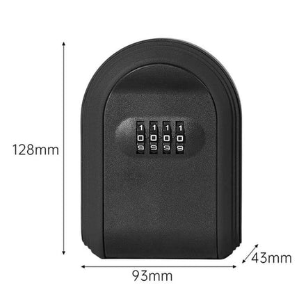Durable Plastic Key Box with Password Lock for Secure Storage - black compact combination key safe 128x93x43mm