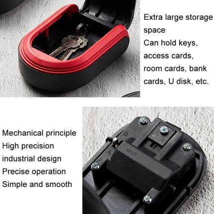 Durable Plastic Key Box with Password Lock for Secure Storage - compact red and black key storage case for keys, cards, USB drives, travel and office use