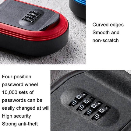 Durable Plastic Key Box with Password Lock for Secure Storage showing four-position password wheel and curved non-scratch edges