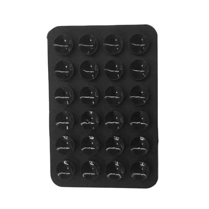 Square Silicone Suction Cup Stickers for Phone Mounting Surfaces - black 24-suction square silicone sticker sheet for dashboards and counters
