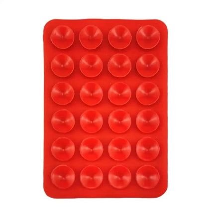 Square Silicone Suction Cup Stickers for Phone Mounting Surfaces - red square silicone suction pad for dashboard, mirror, countertop mounting, hands-free use