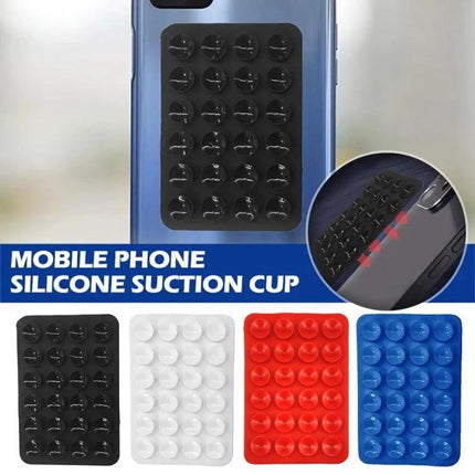 Square Silicone Suction Cup Stickers for Phone Mounting Surfaces on phone back, black/white/red/blue suction-pad for dashboards and counters