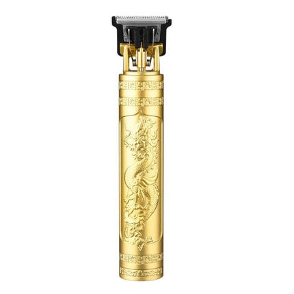 Electrical Haircut Pusher For Home Use With Buddha Head Design gold rechargeable trimmer with dragon engraving, 0.1mm ultra-short tooth pitch