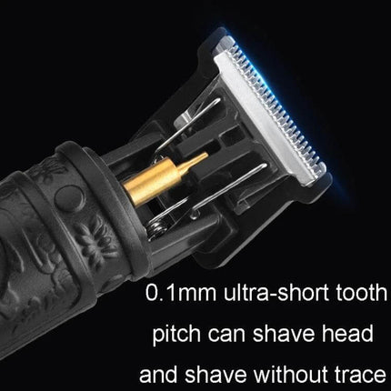 Electrical Haircut Pusher For Home Use With Buddha Head Design close-cut trimmer with 0.1mm ultra-short tooth pitch and washable hollow blade