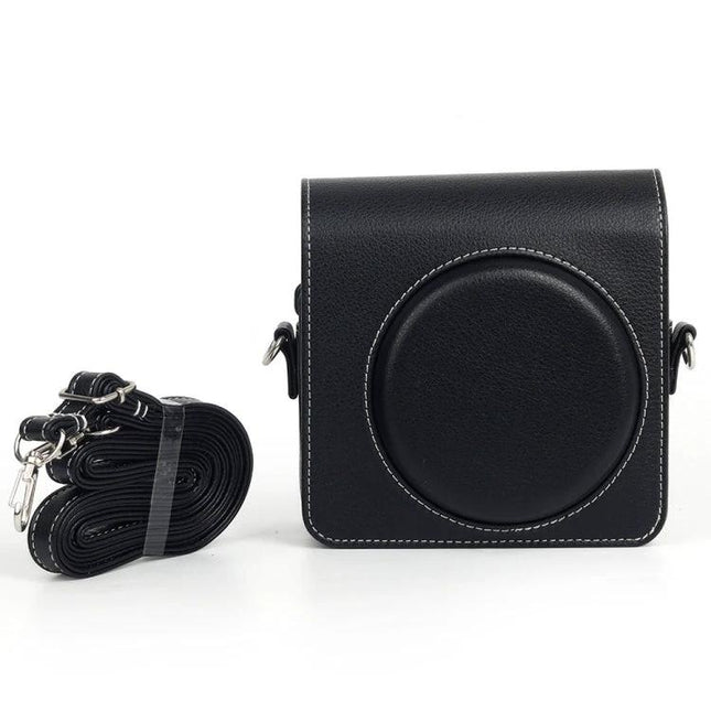 Fujifilm Instax SQ40 PU Leather Protective Storage Case black PU leather camera case with strap
