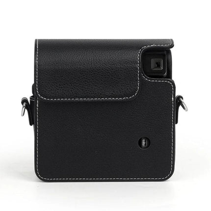 Fujifilm Instax SQ40 PU Leather Protective Storage Case black PU leather camera case with white stitching