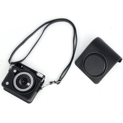 Fujifilm Instax SQ40 PU Leather Protective Storage Case black camera bag with strap and detachable cover