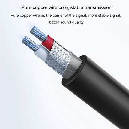 JINGHUA Cable for Connecting Devices in Daily Audio Setup showing pure copper wire core, shielding braid and dual conductor design