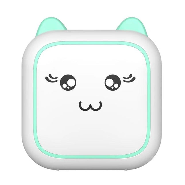 Compact Cartoon Bluetooth Printer for Everyday Photo Printing white mint cat-face thermal portable Bluetooth photo printer