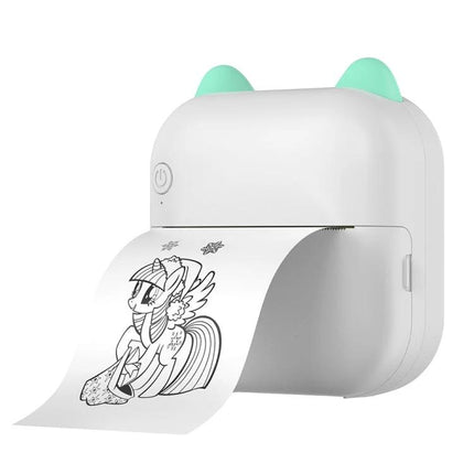 Compact Cartoon Bluetooth Printer for Everyday Photo Printing - white portable thermal printer printing black-and-white sticker