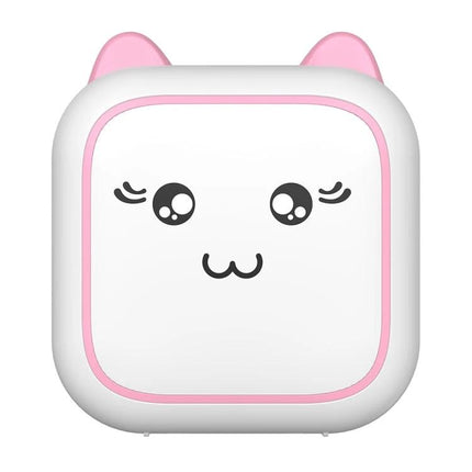 Compact Cartoon Bluetooth Printer for Everyday Photo Printing white and pink cat-face portable thermal photo printer with Bluetooth