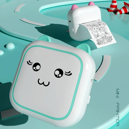 Compact Cartoon Bluetooth Printer for Everyday Photo Printing - portable kawaii thermal photo and sticker printer connecting via Bluetooth to smartphone