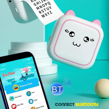 Compact Cartoon Bluetooth Printer for Everyday Photo Printing - portable pink thermal photo sticker printer with smartphone Bluetooth app
