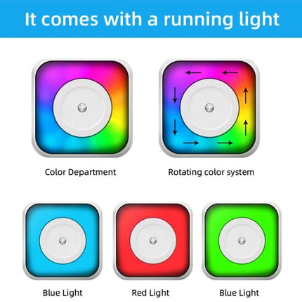 Compact Portable Bluetooth Printer for Documents and Labels showing colored running light modes and rotating color system