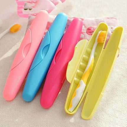 Travel Portable Toothbrush Box With Locking Lid For On The Go compact colorful PP plastic travel toothbrush cases protecting bristles