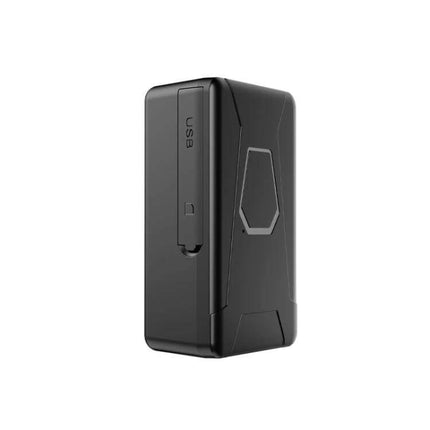 Waterproof GPS Tracker for Vehicle and Personal Safety - compact black real-time tracking device with USB port for vehicles and personal use