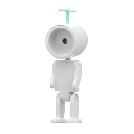 Compact Astronaut Night Light for Home Desk Decorations - compact white astronaut desk lamp with green propeller, ambient LED for reading and kids’ room