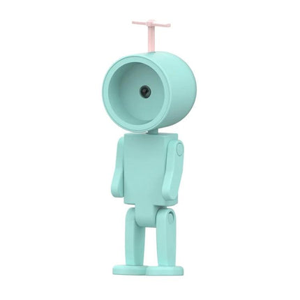 Compact Astronaut Night Light for Home Desk Decorations - compact teal astronaut desk lamp with propeller on top for ambient lighting