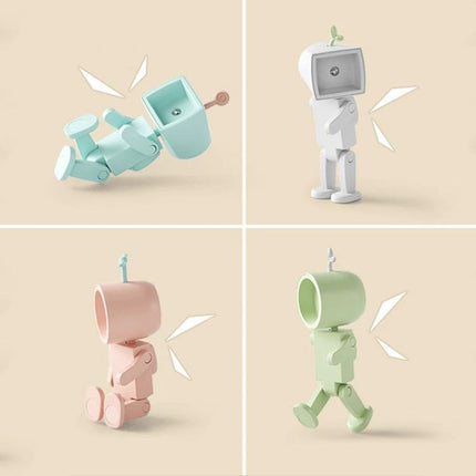 Compact Astronaut Night Light for Home Desk Decorations - pastel robot-style astronaut night lights in mint, white, pink, green for desk and kids’ room