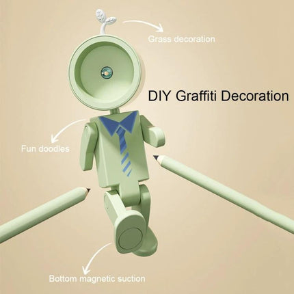 Compact Astronaut Night Light for Home Desk Decorations - compact astronaut desk lamp with magnetic base and grass decoration for ambient lighting